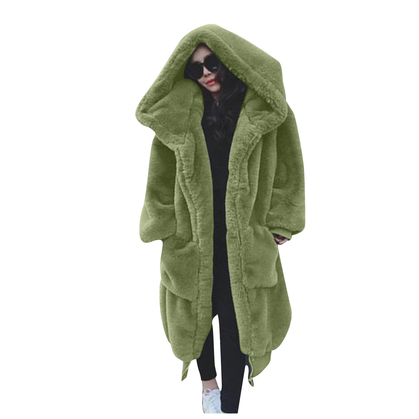 Women's Winter Coat - Plus Size Long Jacket with Hood, Warm Fitted Pullover for Ladies | Stylish Cold Weather Outerwear for Work, Travel & Daily Wear