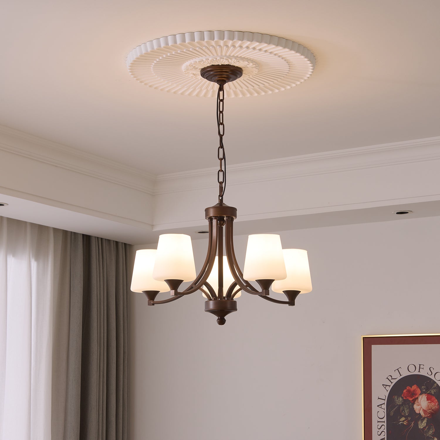 Ardena Classic Chandelier - Elegant Crystal Ceiling Light Fixture for Dining Room, Living Room & Bedroom | Perfect for Home Decor & Wedding Venues