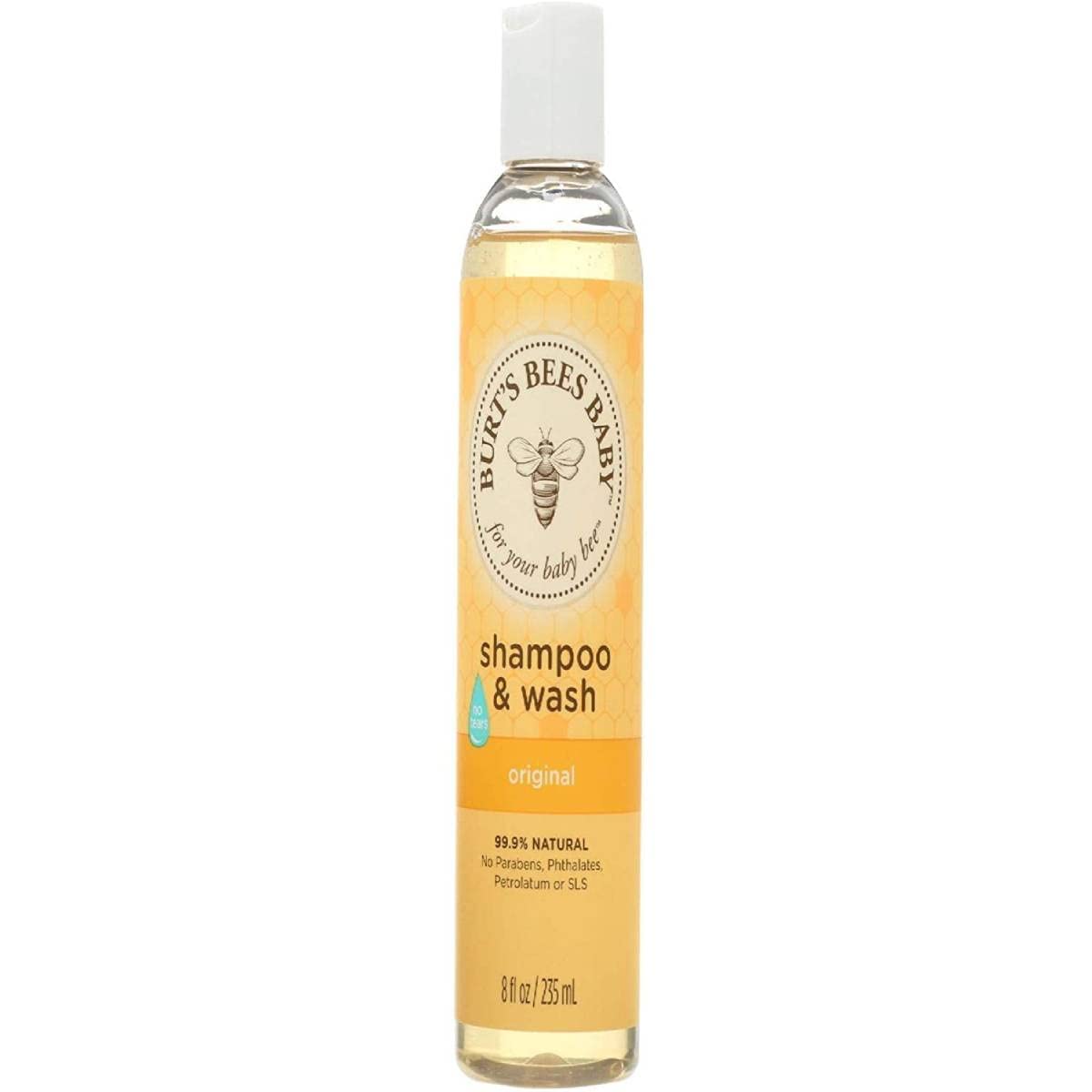 Burt's Bees Baby Bee Original Shampoo & Wash 8 oz | Tear-Free Gentle Cleanser for Newborns & Infants | Perfect for Bath Time & Sensitive Skin Care