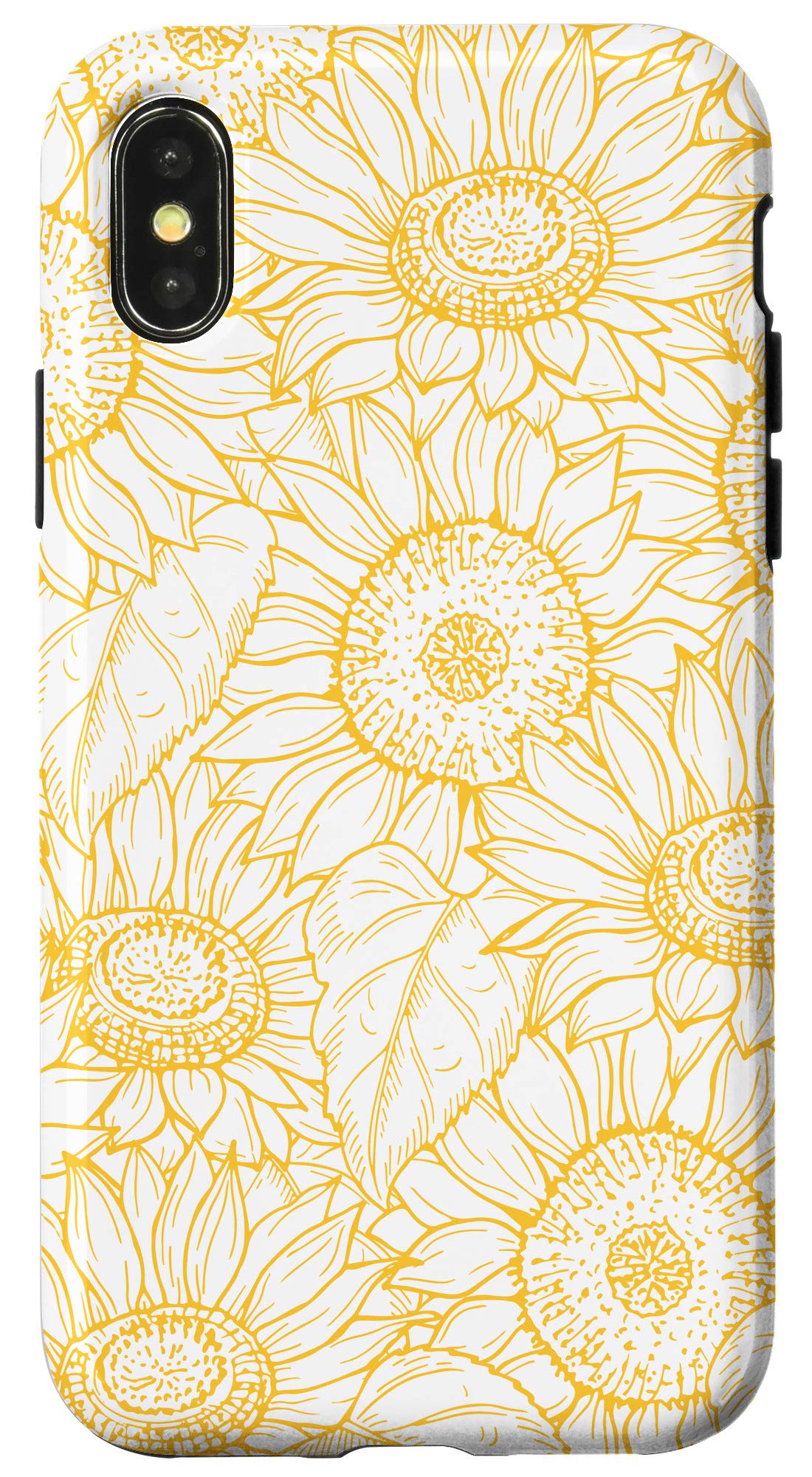 Vintage Yellow Sunflowers iPhone X/XS Phone Case - Floral Design Protective Cover for Women & Girls - Perfect for Daily Use, Travel, and Gifting