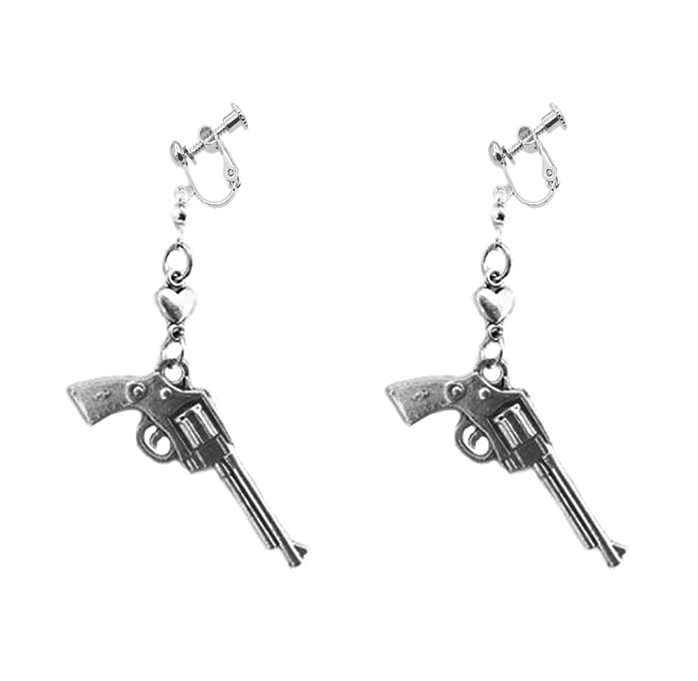 Silver Hip Hop Clip-On Earrings for Women & Girls - Punk Charm Dangle Drop Non-Pierced Earrings | Perfect for Concerts, Parties & Streetwear Fashion