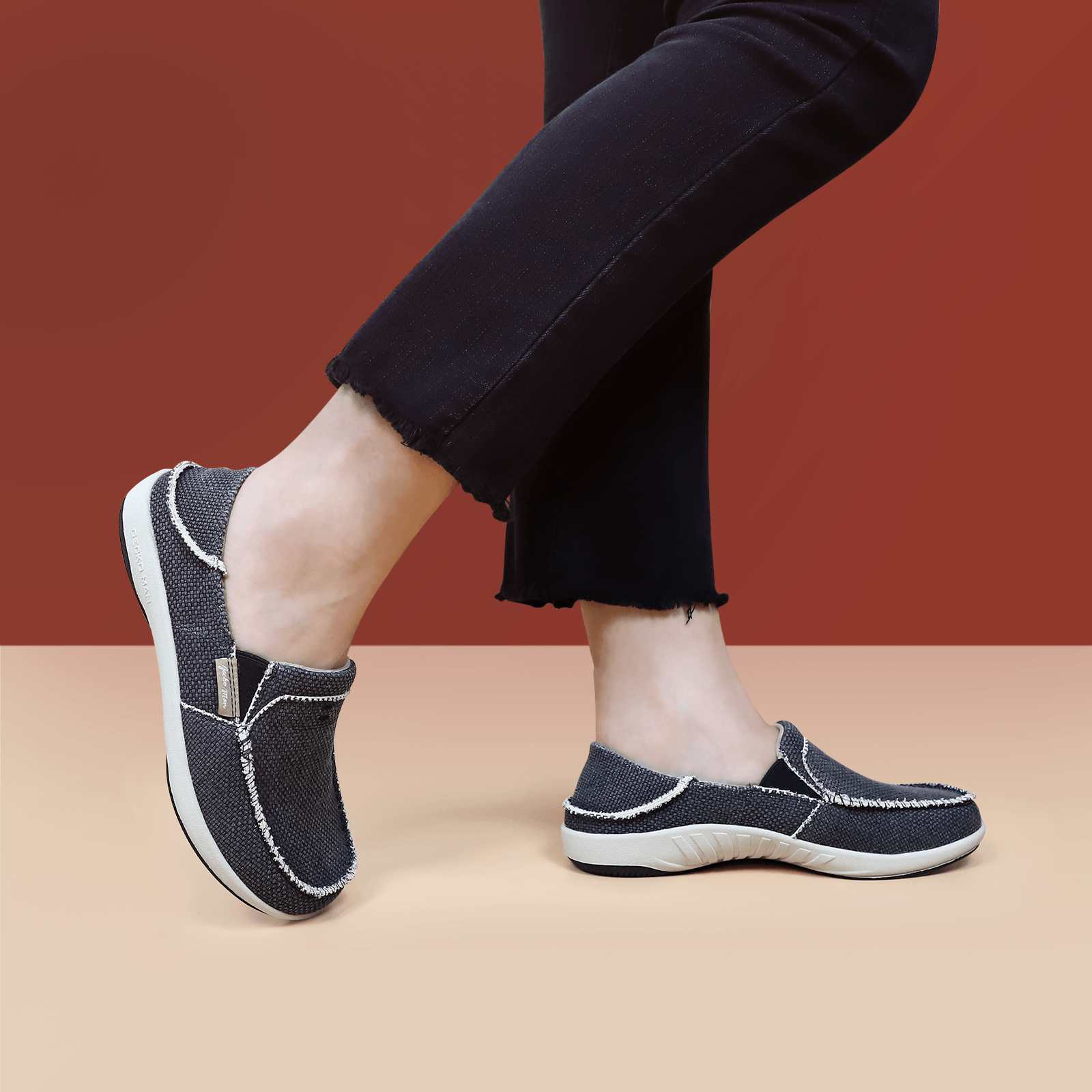 Women's Comfortable Canvas Slip On Shoes - Casual Loafers for Walking, Travel & Everyday Wear - Breathable Lightweight Sneakers for Women