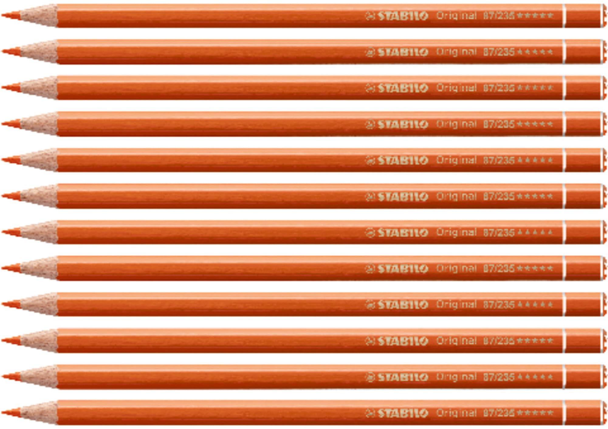 STABILO Premium Colored Pencils 12 Pack - Vibrant Orange Red Shades for Artists, Students & Adult Coloring Books - Ideal for Sketching, Drawing & DIY Crafts