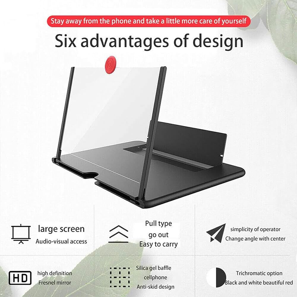 2024 HD Screen Magnifier for Smartphones - 10/12 Inch Mobile Phone Projector Enlarger | Perfect for Watching Movies, Reading eBooks & Zooming Photos