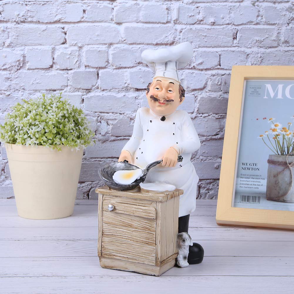3D Chef Resin Statue - Realistic Kitchen Decor for Home, Restaurant & Cafe - Perfect for Cooking Enthusiasts & Culinary Decorations