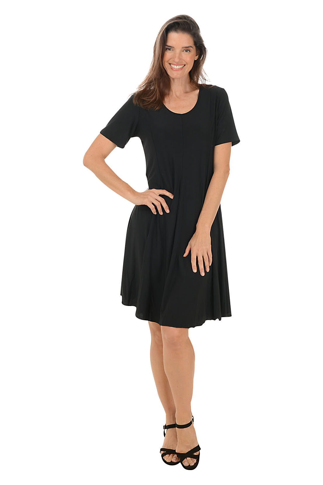 Fit and Flare Short Sleeve Dress for Women - Casual Summer Flowy Dress for Beach, Party & Everyday Wear