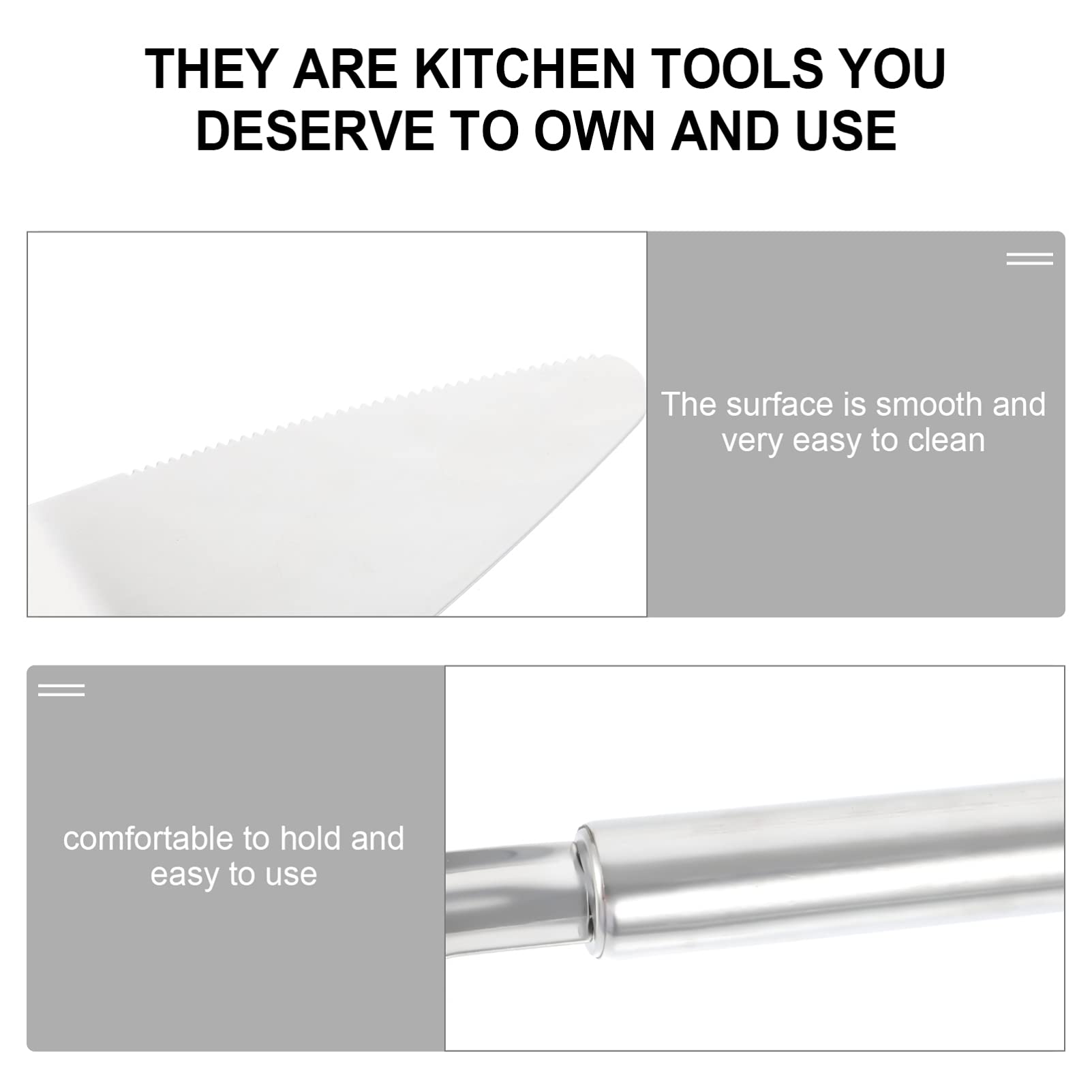 2-Piece Stainless Steel Cake Spatula Set - Baking Spatula for Cake Decorating, Icing, and Transfer - Durable Kitchen Tools for Home Bakers (Perfect for Birthday Cakes, Wedding Cakes, and Dessert Decorating)