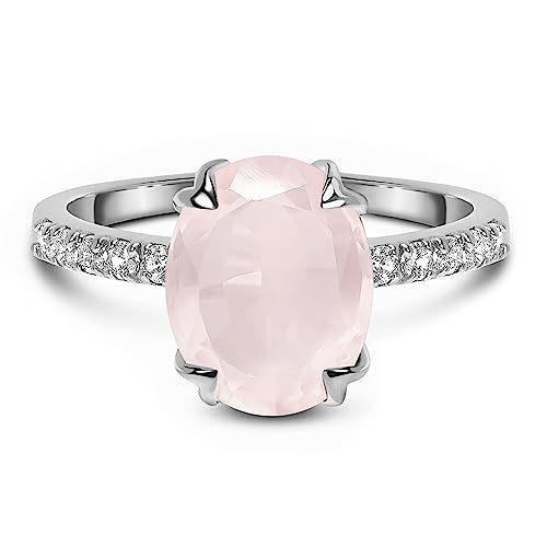 Silver Rose Quartz Ring - Harlow