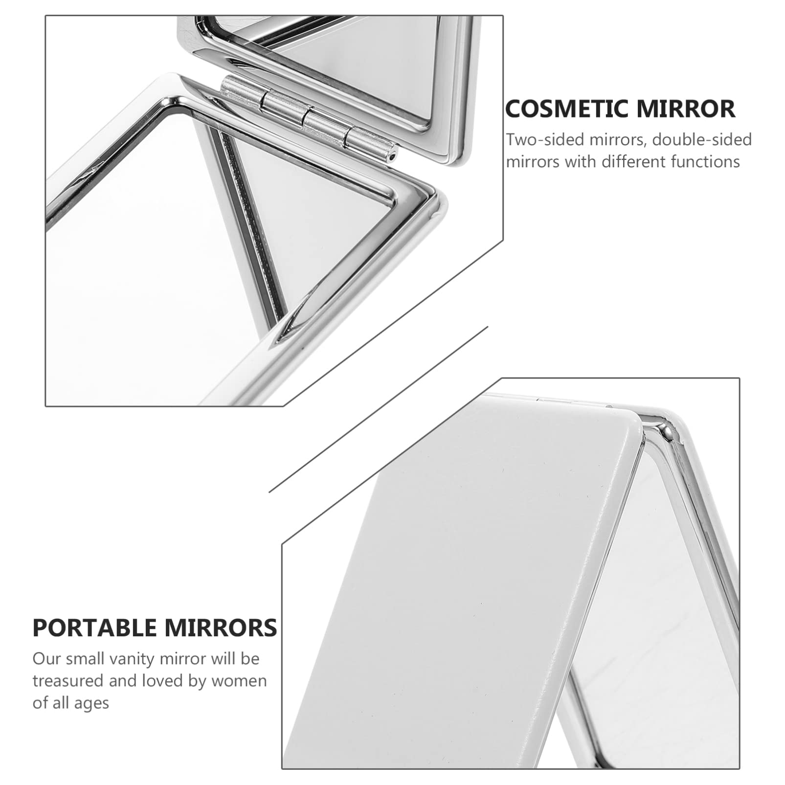 2-Pack Foldable Compact Mirror - Double-Sided Portable Makeup Mirror for Women & Girls | Perfect for Travel, Purse, Christmas Gifts & Cosmetic Touch-Ups