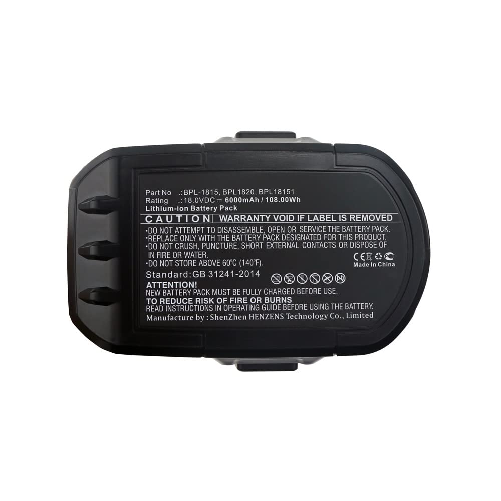 Synergy Digital 18V 6000mAh Li-ion Battery for Ryobi P194 Power Tools - High Capacity Replacement for Ryobi BPL-1815 Battery | Perfect for Drilling, Sawing & DIY Projects