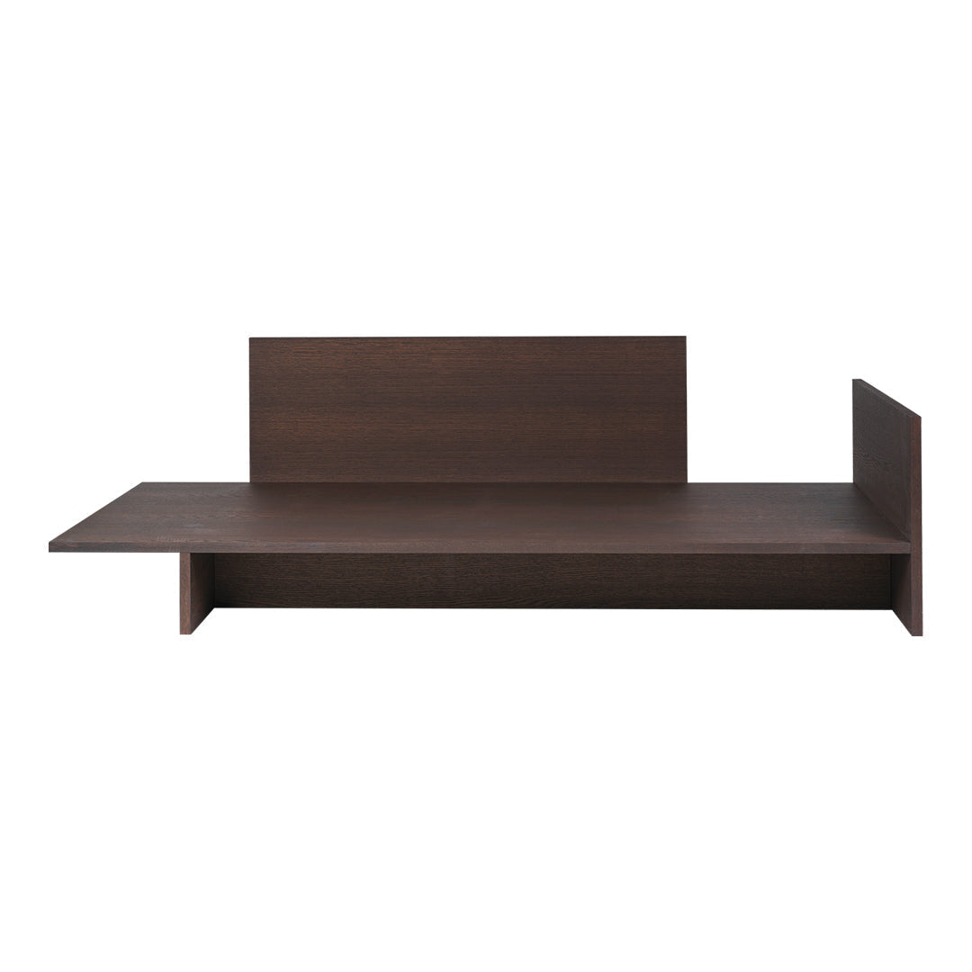 Ferm Living Kona Bed - Modern Scandinavian Wooden Bed Frame with Headboard, Queen Size - Perfect for Minimalist Bedroom & Guest Room Decor