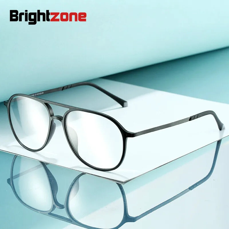 Brightzone Women's Full Rim Oval Double Bridge Ultem Steel Eyeglasses 71385 - Lightweight & Durable Eyewear for Work, Reading & Everyday Fashion