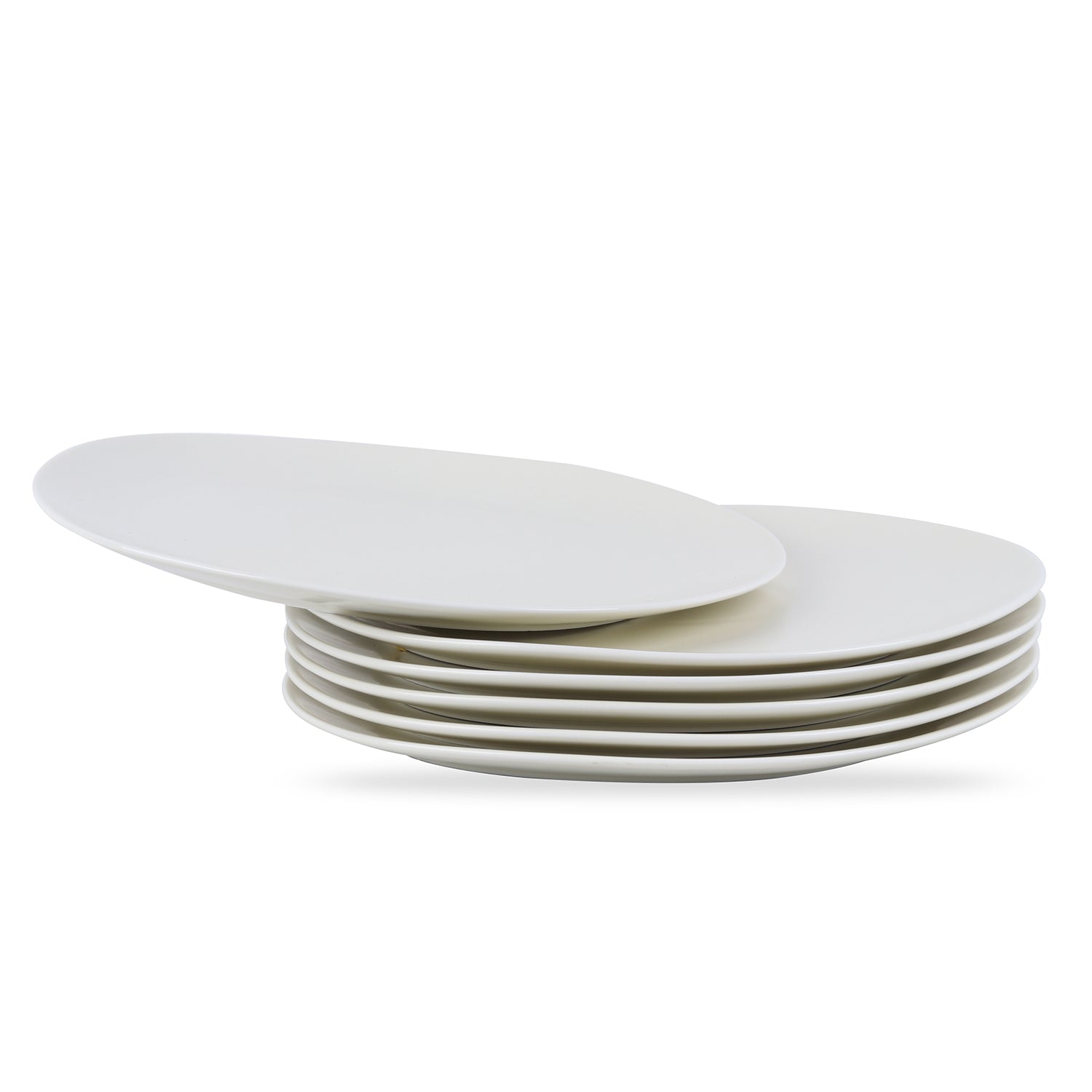 Delilah Porcelain Dinner Plate Set - 6-Piece Elegant Bone China Plates for Fine Dining, Parties & Home Decor