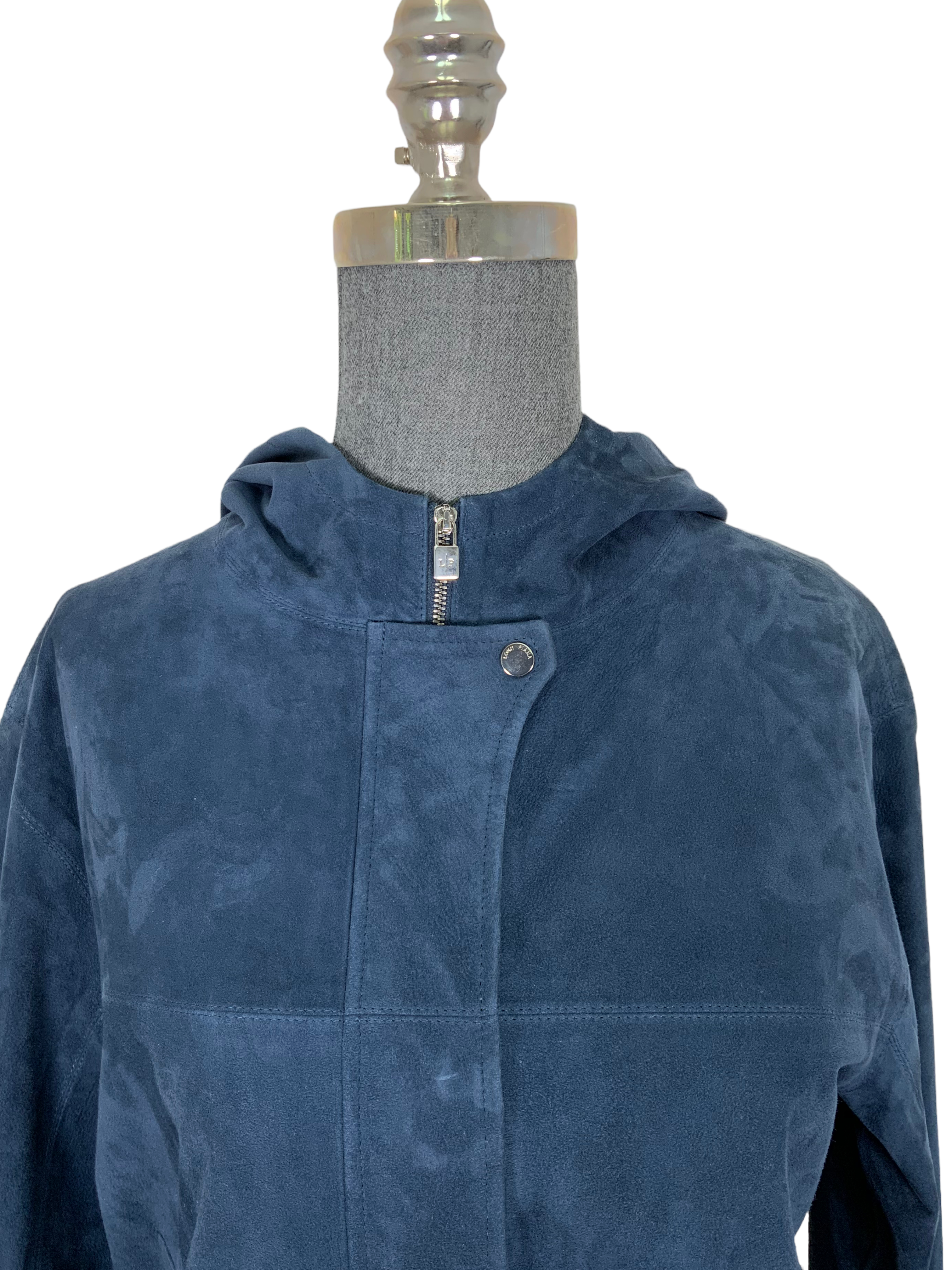 Loro Piana Goatskin Suede Hooded Bomber Jacket for Men - Size M | Premium Soft Leather Outerwear for Casual & Business Wear