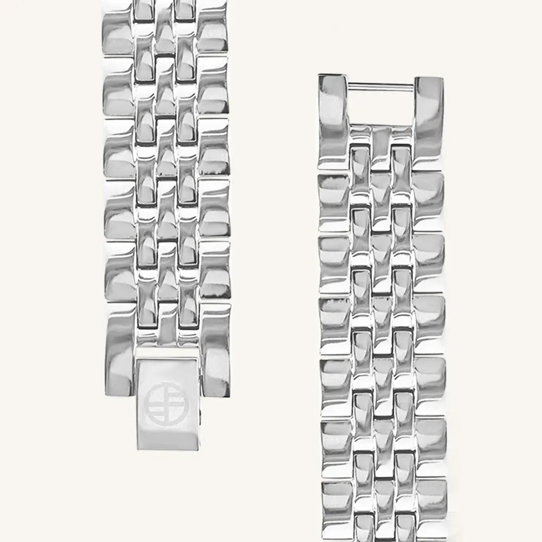 Premium Stainless Steel Link Watch Band - Adjustable & Durable Replacement Strap for Apple Watch, Samsung Galaxy, Fitbit - Perfect for Business, Casual & Formal Wear