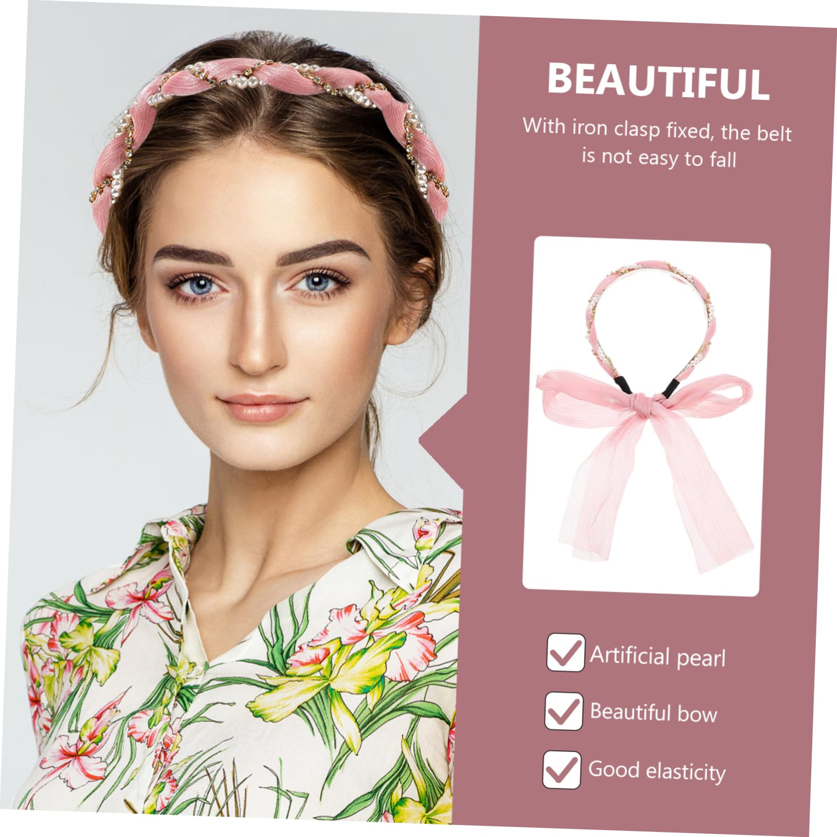 FRCOLOR 2 Pack Women's Hair Accessories Set - Bow Headbands & Pearl Hair Clips for Women & Girls, Perfect for Face Washing, Bridal, Party, and Everyday Use