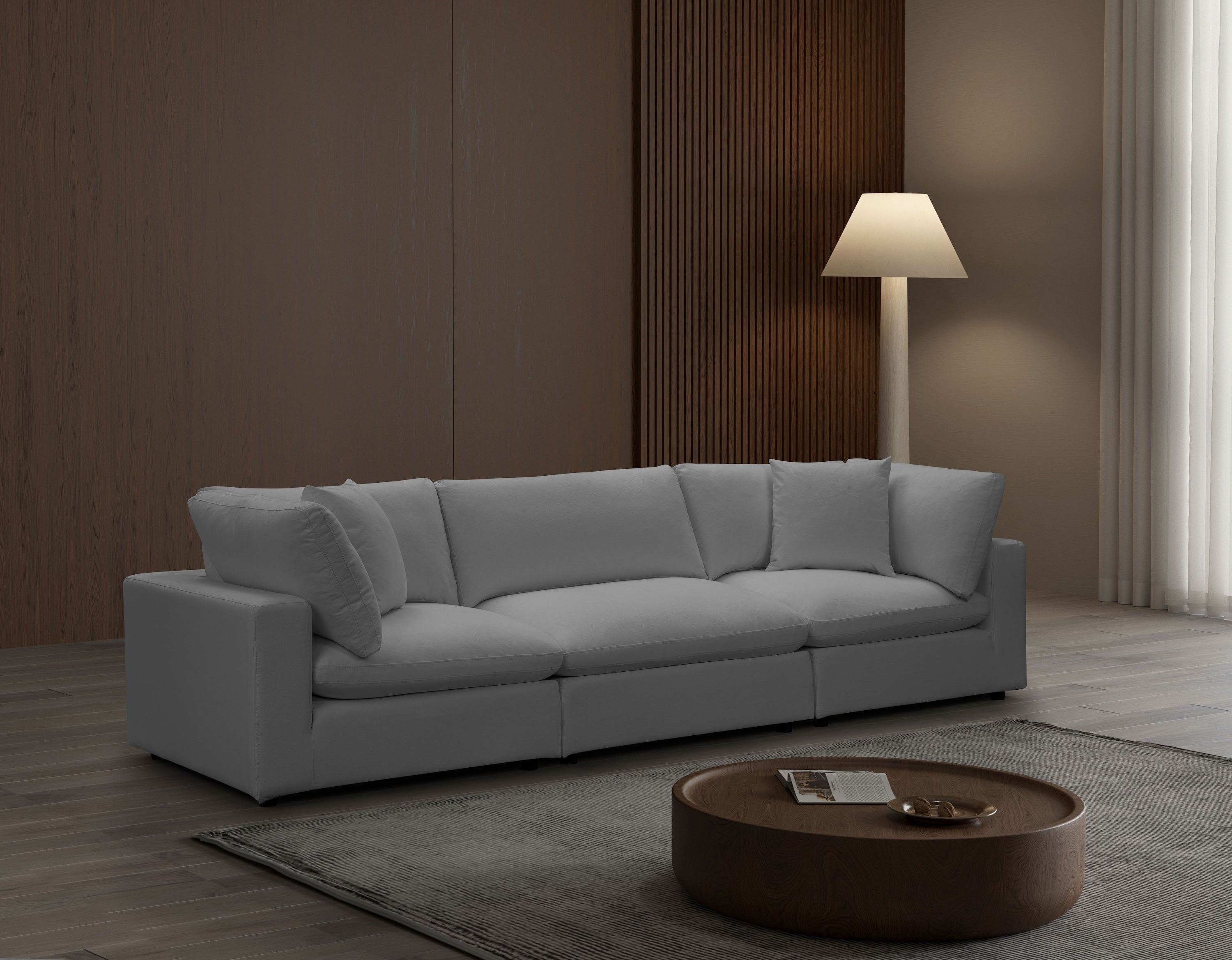 Cali Modular 3-Seater Sofa in Sol Grey - Modern Sectional Couch for Living Room, Lounge & Apartment Decor
