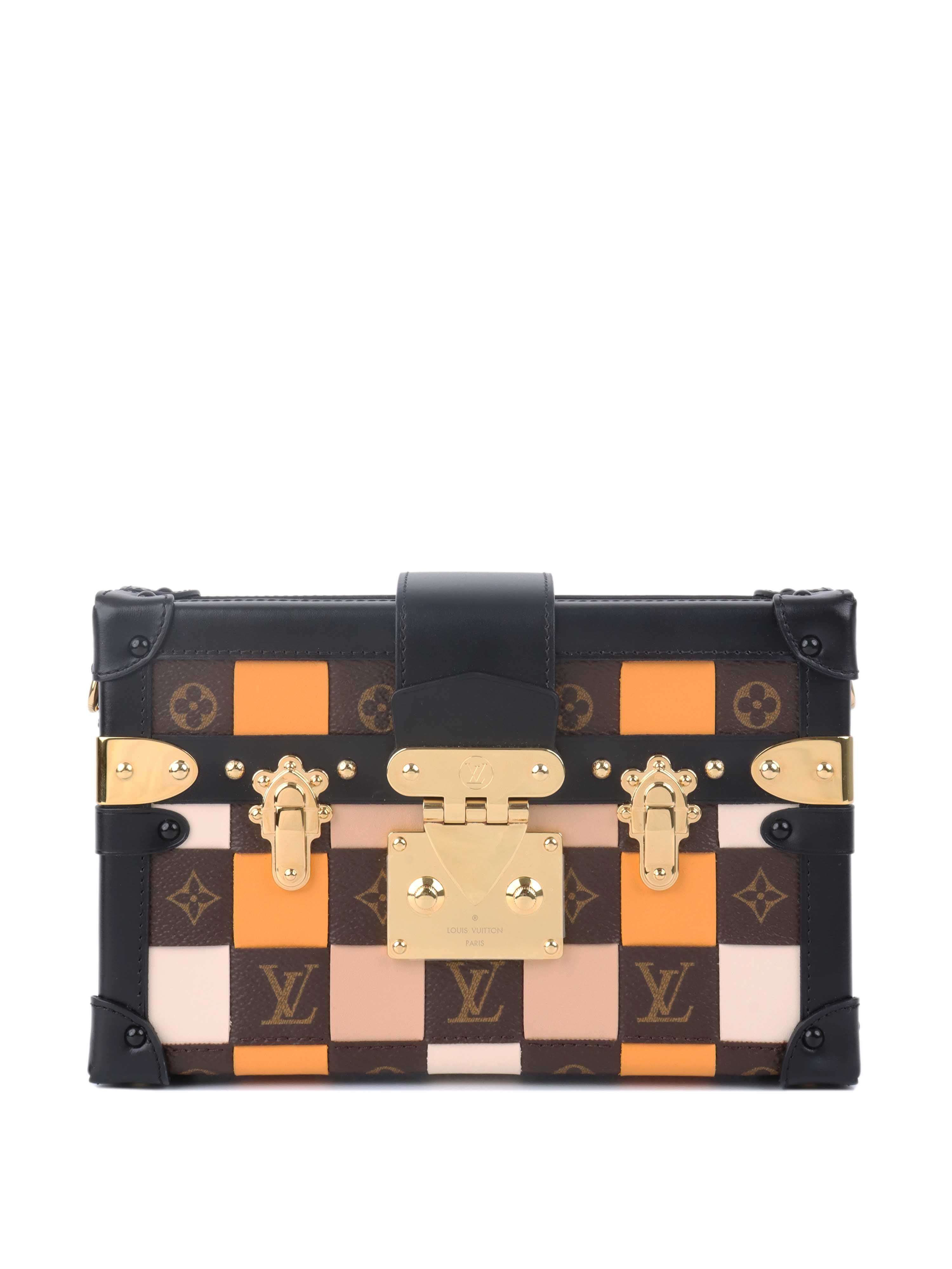 Authentic Louis Vuitton Monogram Tressage Petite Malle Crossbody Bag - Luxury Designer Handbag for Women, Perfect for Parties & Evening Events