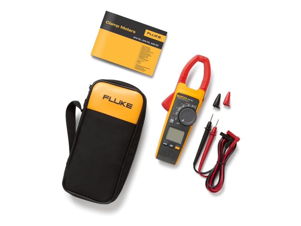 Fluke 375 FC True RMS AC/DC Clamp Meter - 600A Wireless Current Measurement for HVAC, Electrical & Industrial Use