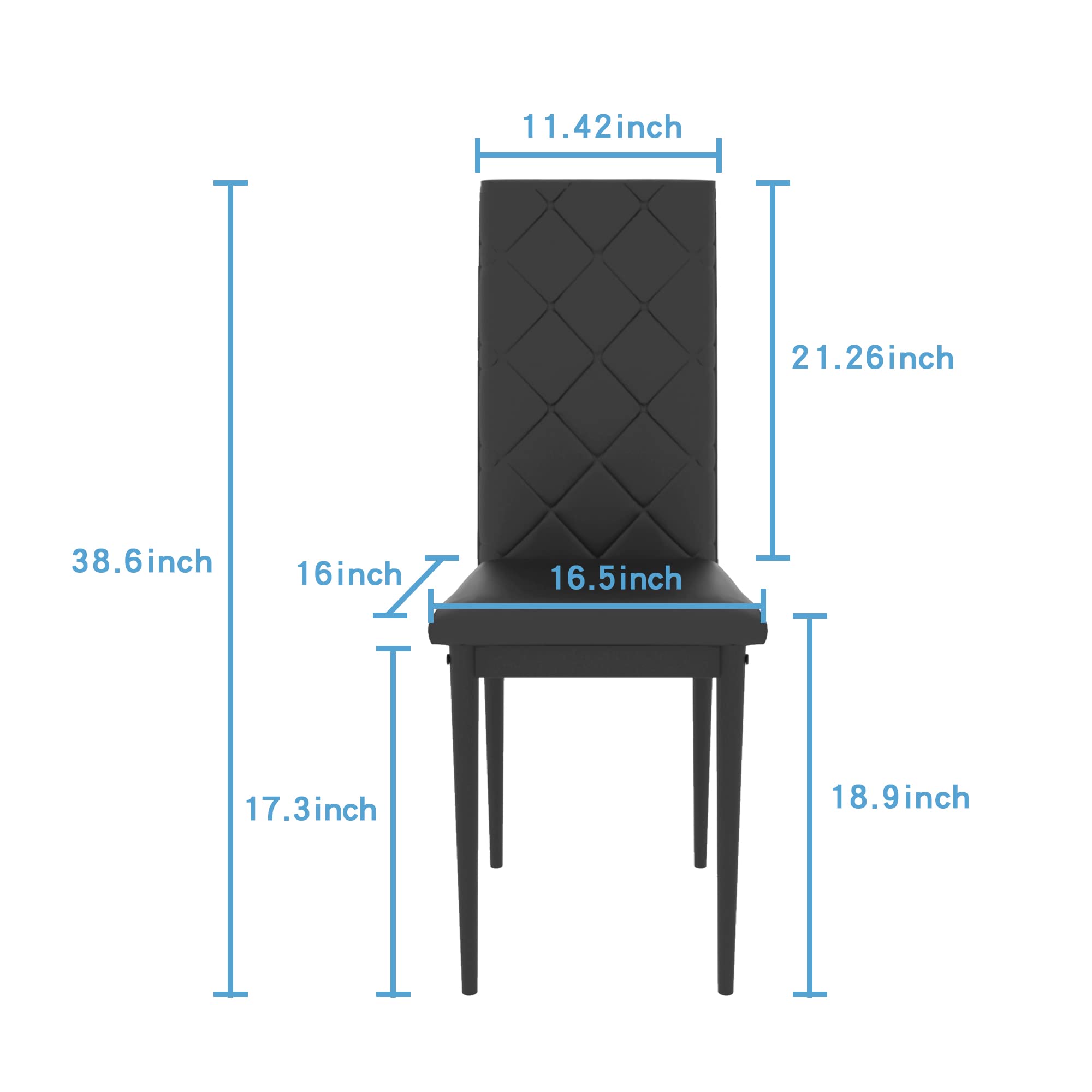 LZ LEISURE ZONE 7-Piece Dining Room Set with Tempered Glass Table & 6 Faux Leather Chairs - Perfect for Modern Kitchens and Family Gatherings