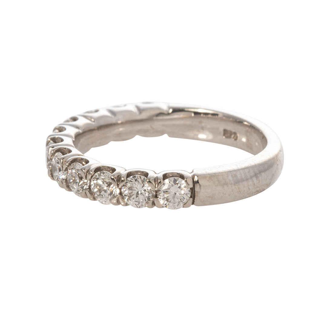 1ctw Diamond Pavé 14K White Gold Halfway Eternity Band Ring for Women - Perfect for Anniversary, Wedding & Everyday Elegance