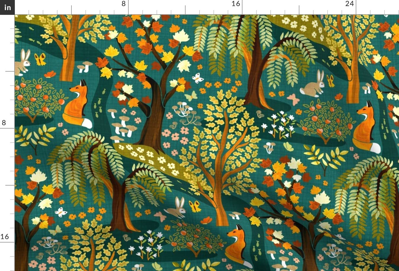 Whimsical Autumn Woodland Walk Printed Minky Fabric by The Yard - Soft Plush Fabric for Sewing Baby Blankets & Quilt Backing - DIY Crafting, Nursery Decor, Cozy Home Projects