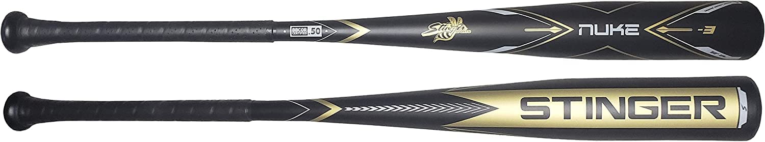 Stinger Nuke Aluminum BBCOR Certified -3 Baseball Bat for High School & College Players - Perfect for Games & Practice