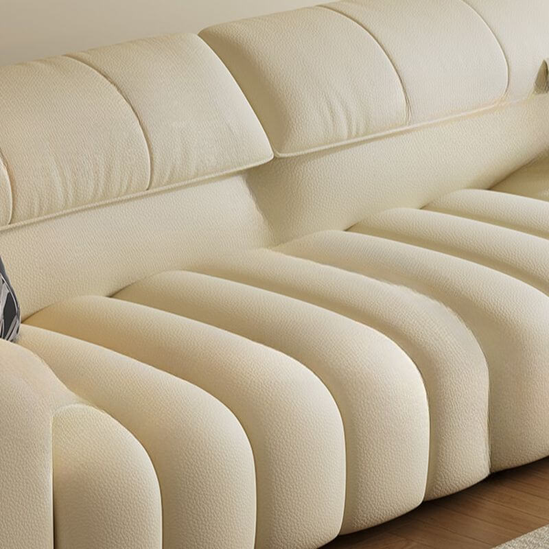 Minimalist Modern 4/5/2 Seater Chalk Sofa with Arms, 2 Pillows & Storage - Stain Resistant Fabric - Perfect for Living Room, Lounge & Small Spaces