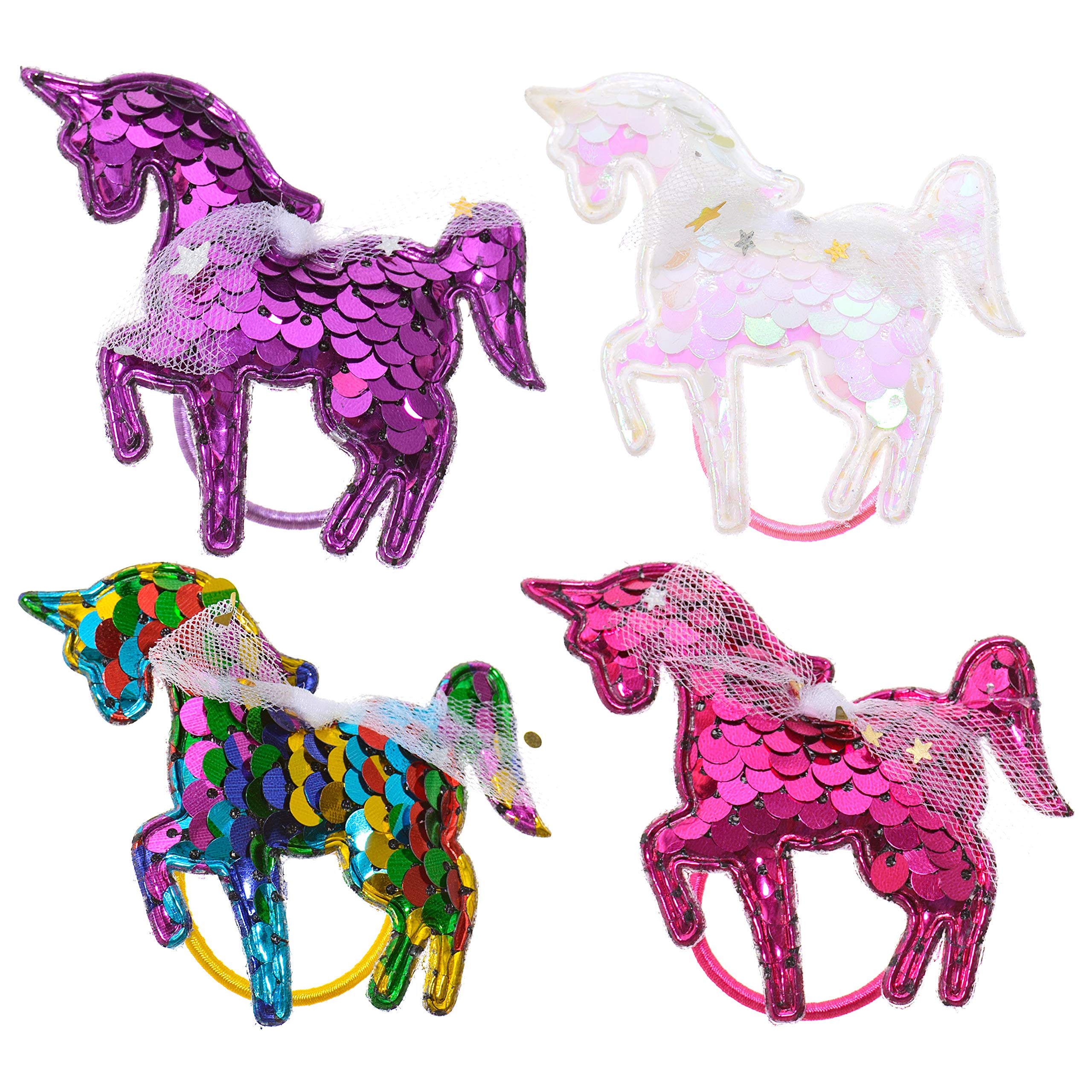 Sparkly Unicorn Sequin Hair Bands for Girls - Glitter Hair Accessories for Kids & Teens - Perfect for Birthday Parties, School, Dance & Everyday Wear