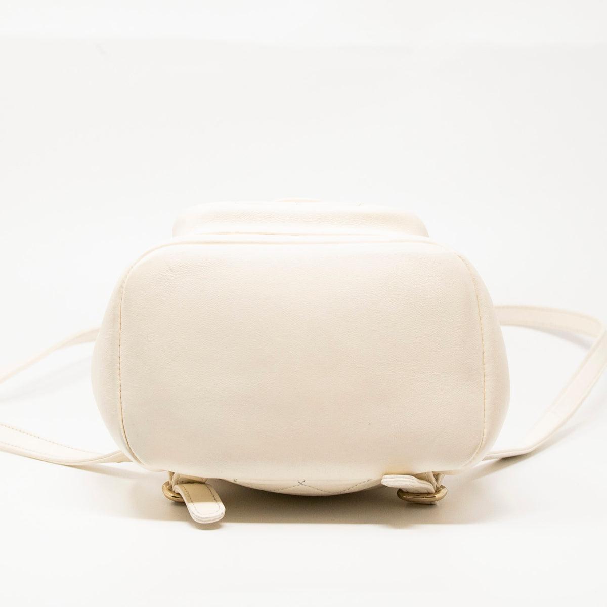 Chanel White Lambskin Duma Backpack - Luxury Designer Backpack for Women, Perfect for Travel, Work & Everyday Use