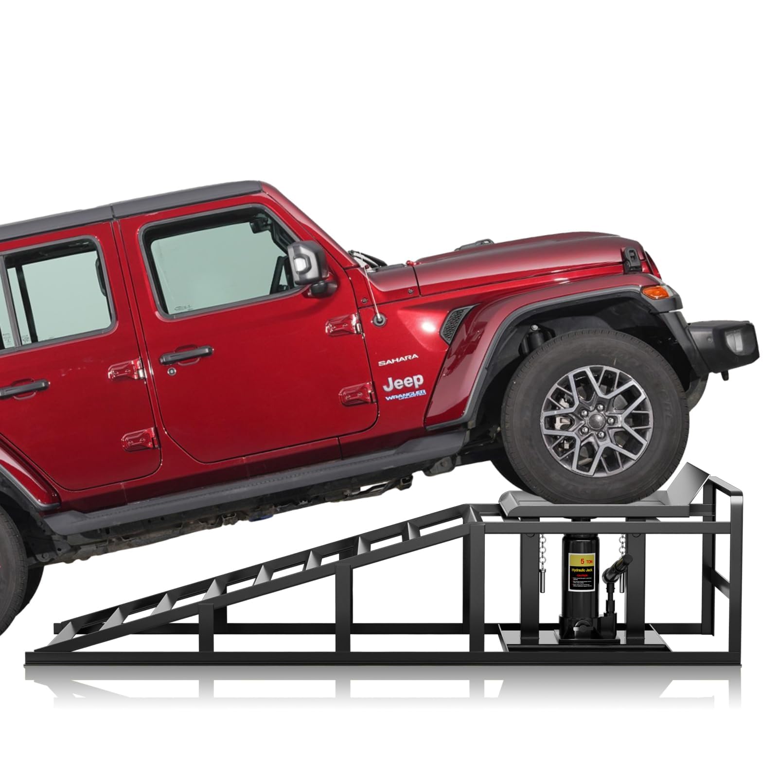 2Pcs Heavy Duty 10000lbs Capacity Hydraulic Car Ramps - Portable Auto Lift for Home Garage, Oil Changes & Vehicle Maintenance (Black) | Ideal for DIY Car Repairs, Tire Rotations & Underbody Inspections