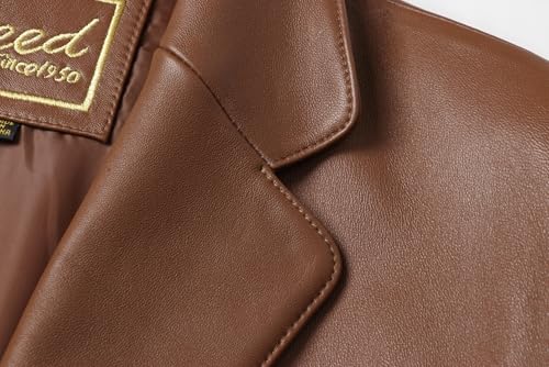 Premium REED Men's Lamb Skin Leather Blazer - Imported Italian Leather Jacket for Business, Date Night & Formal Occasions