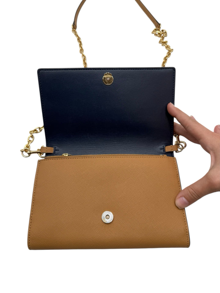 Tory Burch Saffiano Leather Wallet on Chain Crossbody Bag - Stylish Women's Designer Purse for Everyday Use, Travel & Evening Out