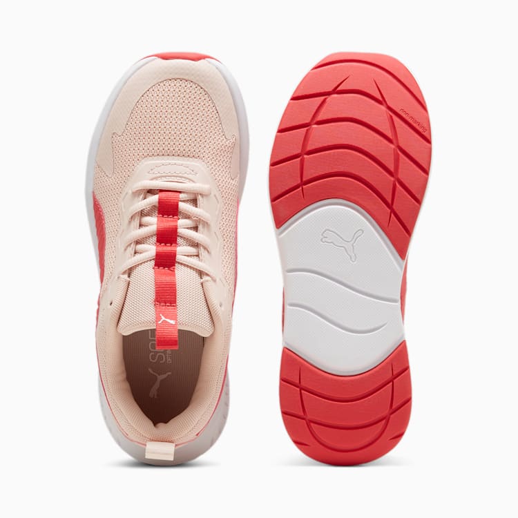 PUMA Kids' EVOLVE RUN Mesh Running Shoes for Girls - Lightweight & Breathable Pink/White Sneakers for School, Sports & Daily Activities