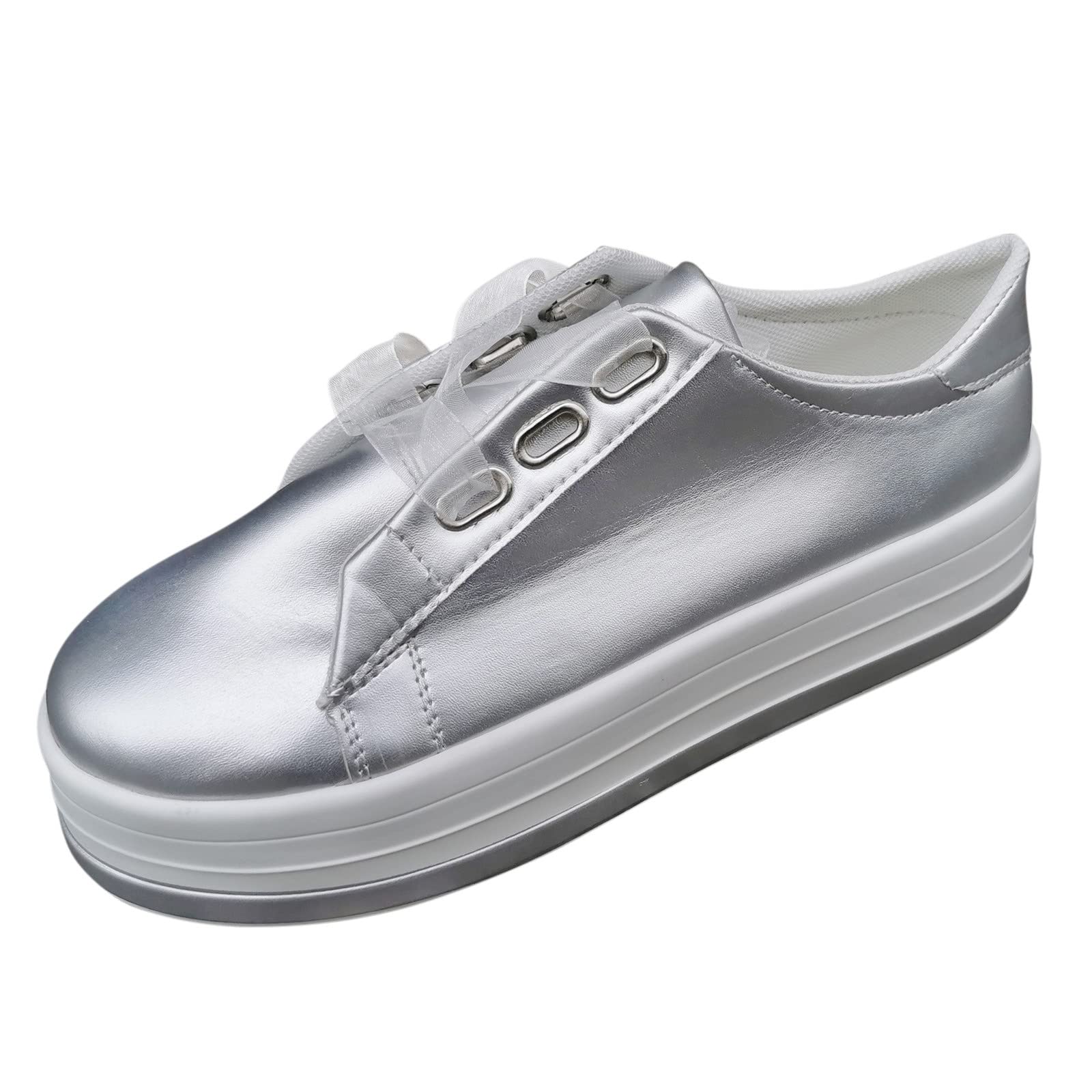 Women's Fashion Leather Platform Shoes - Round Toe Casual Flats with Wide Width Straps for Comfort | Perfect for Work, Walking & Everyday Wear