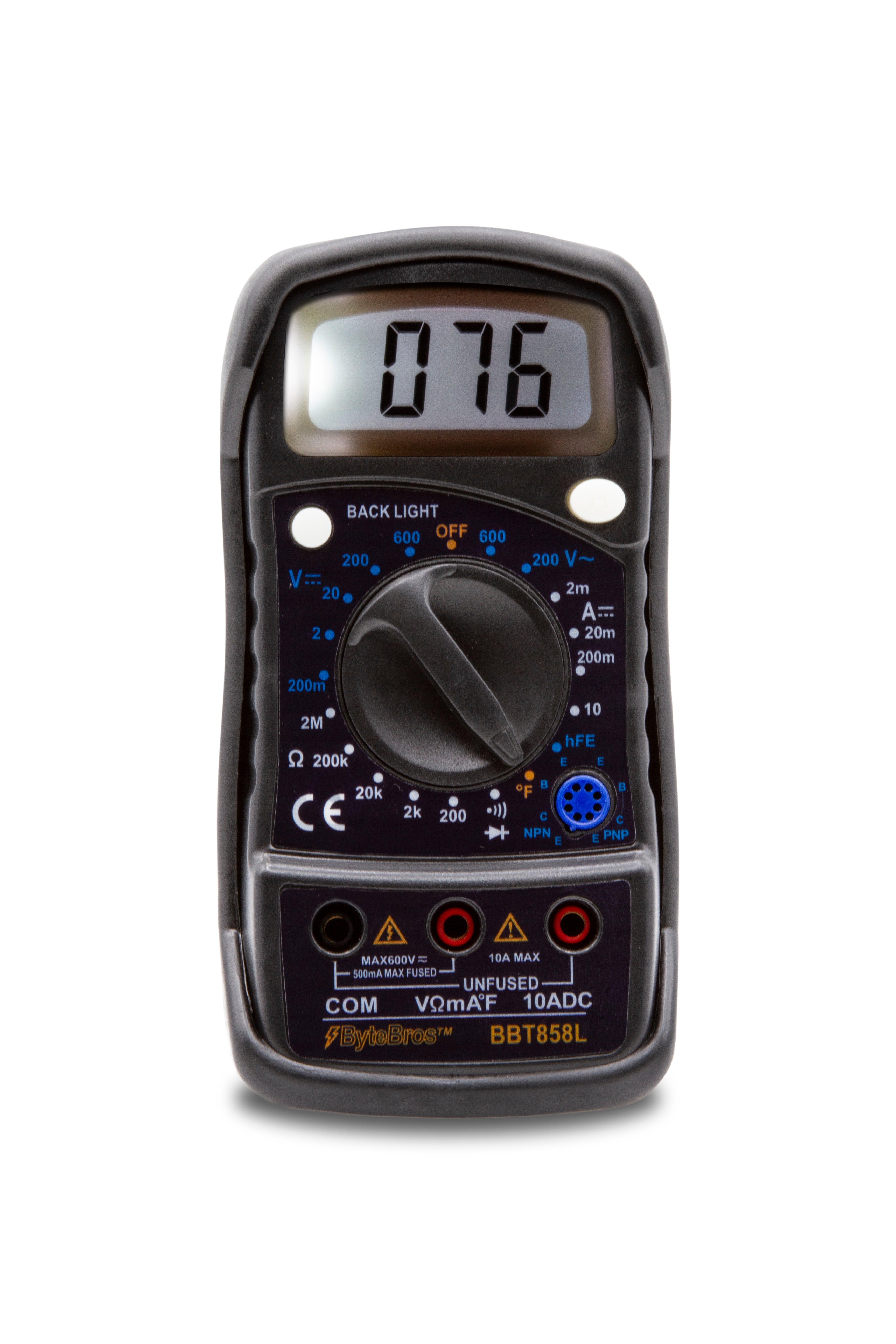 3 ½ Digit Pocket Digital Multimeter with Temperature Measurement - CAT III 600V Safety Rating (BBT858L) | Perfect for Home Electrical Repairs, HVAC Maintenance & DIY Electronics Projects