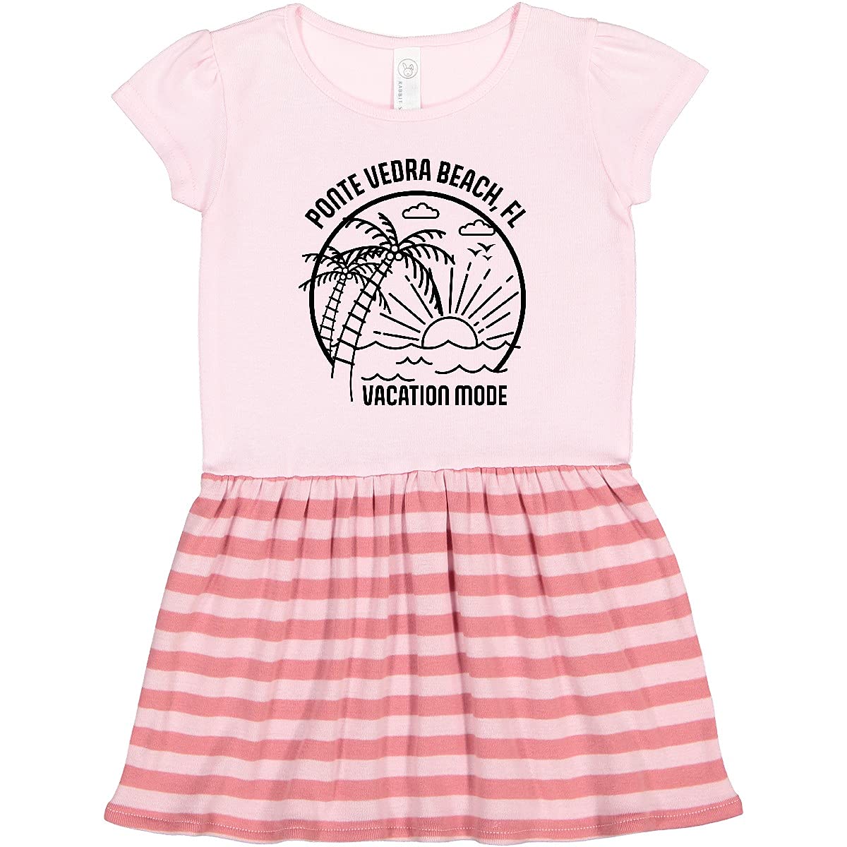 Inktastic Summer Vacation Mode Ponte Vedra Beach Florida Toddler Dress - Cute Florida Beach Outfit for Girls, Comfortable Cotton Dress for Toddler, Perfect for Vacation, Beach Trips and Family Photos