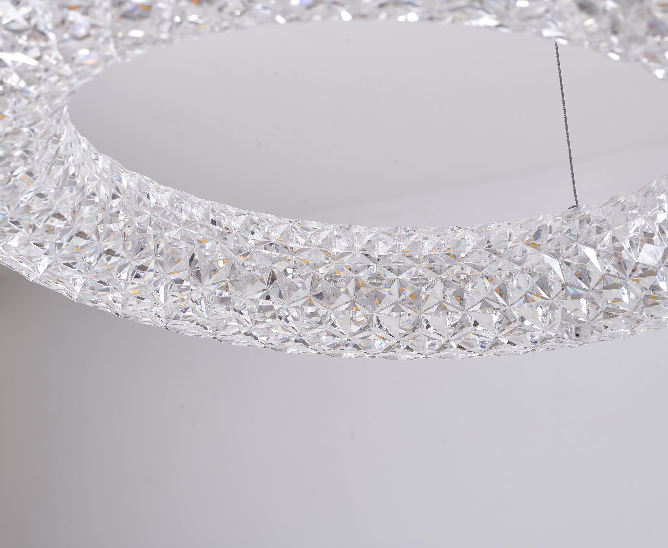 OC40C19C Modern Chrome Chandelier Light Fixture - Elegant Ceiling Lighting for Dining Room, Bedroom & Living Room Decor