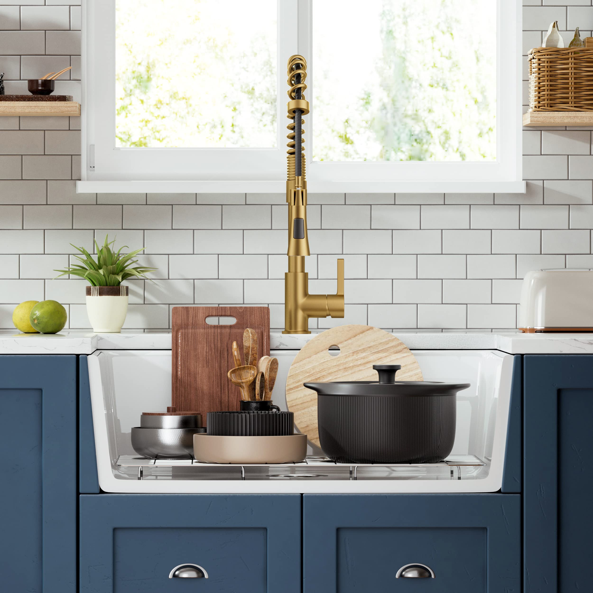 24 Inch White Farmhouse Sink - CELAENO Luxury Fireclay Porcelain Apron Sink with Bottom Grid & Strainer | Perfect for Small Kitchens, Laundry Rooms & Rustic Home Decor
