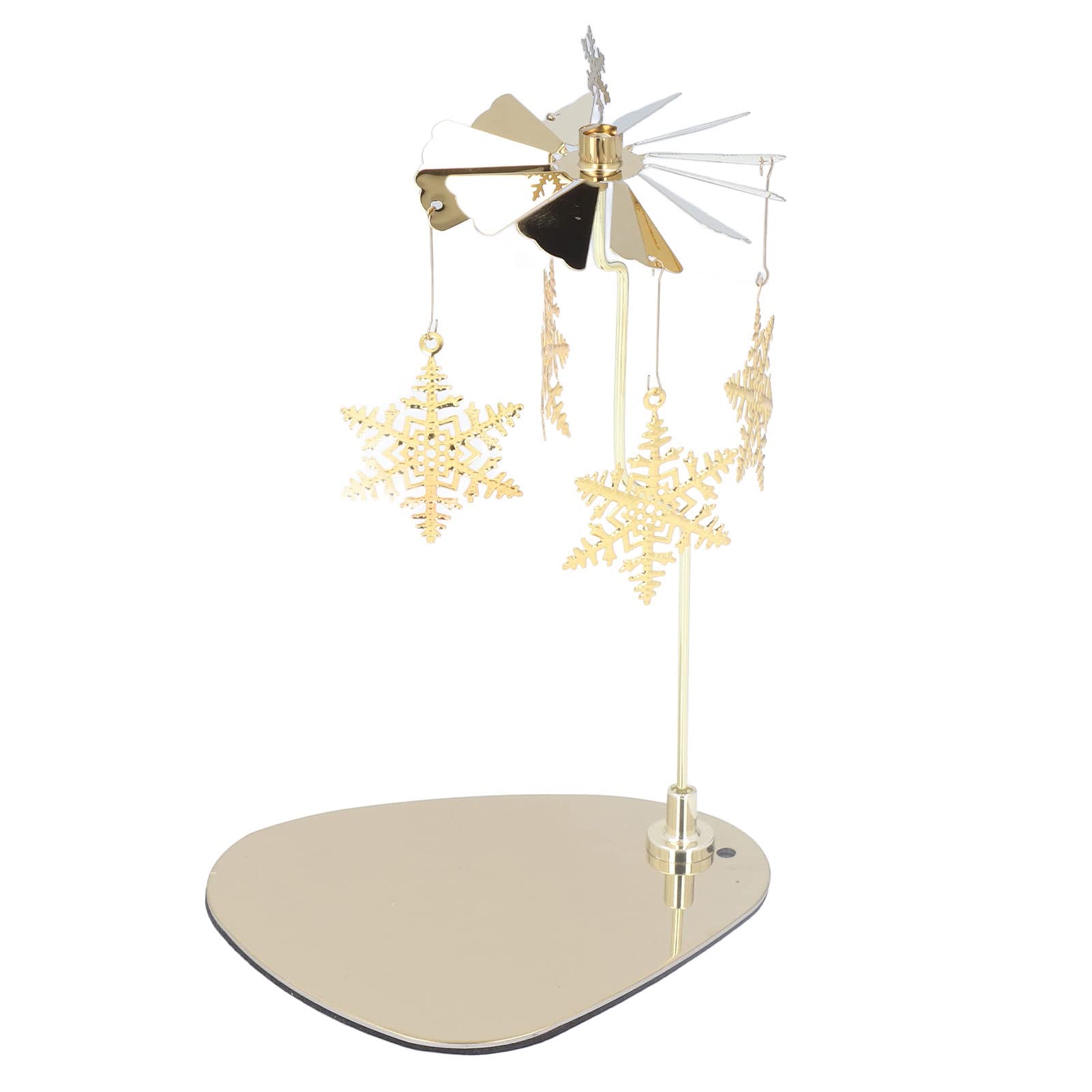 YWBL-WH Snowflake Wind Chime Candle Holder - Rotating & Spinning Decorative Candle Stand for Home, Garden, Wedding, Party - Romantic Ambiance & Relaxation