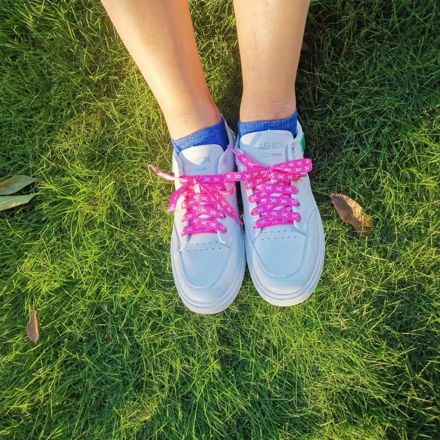Pink Ribbon Shoelaces 45 Inch - Breast Cancer Awareness Shoelaces for Running, Marathons & Sneakers - Athletic Laces for Runners & Walkers - Show Support During Races, Walks & Everyday Wear