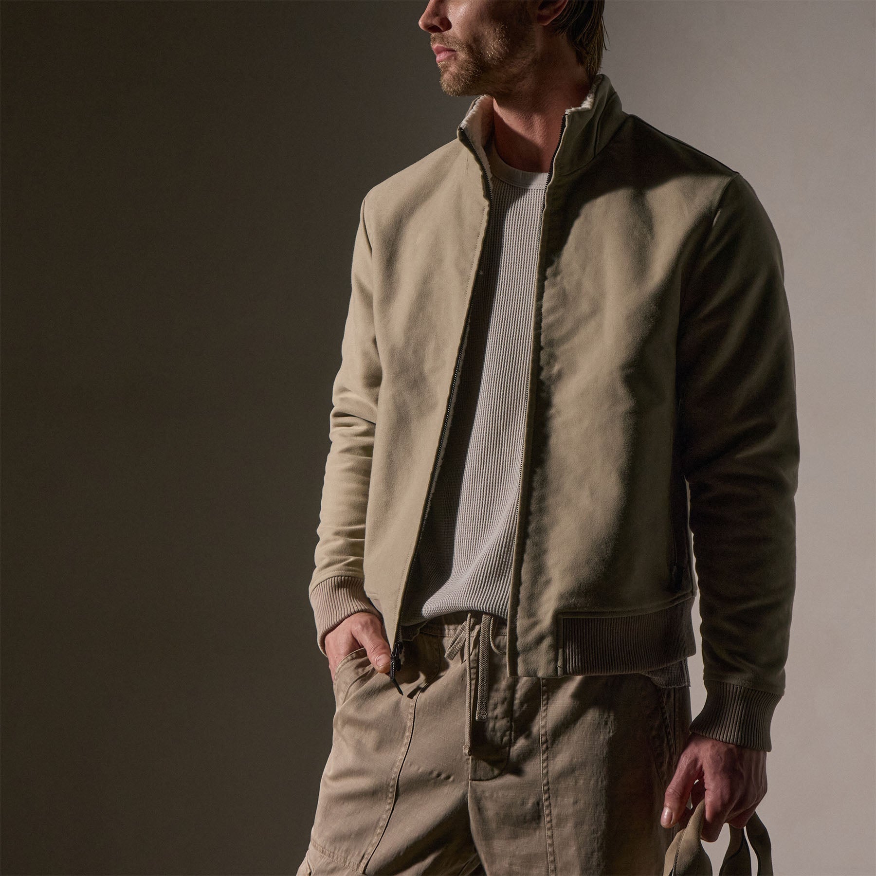Men's Cotton Moleskin Flight Jacket - Lightweight Bomber Jacket for Men | Casual & Travel Outerwear | Perfect for Fall, Winter & Spring Seasons