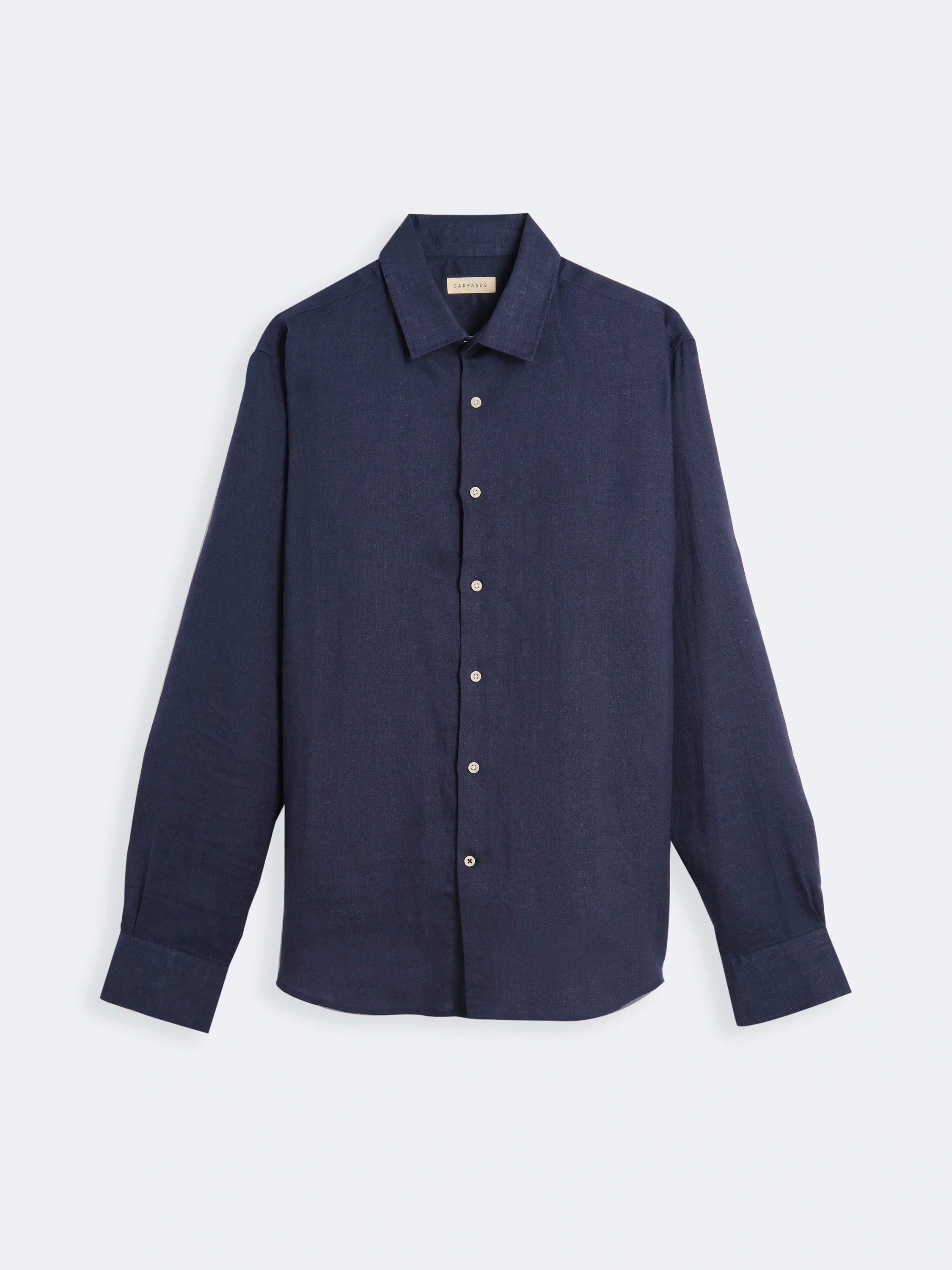 Premium Linen Shirt for Men - Verzasca Navy Blue - Breathable & Lightweight Summer Casual Shirt for Outdoor Activities & Travel
