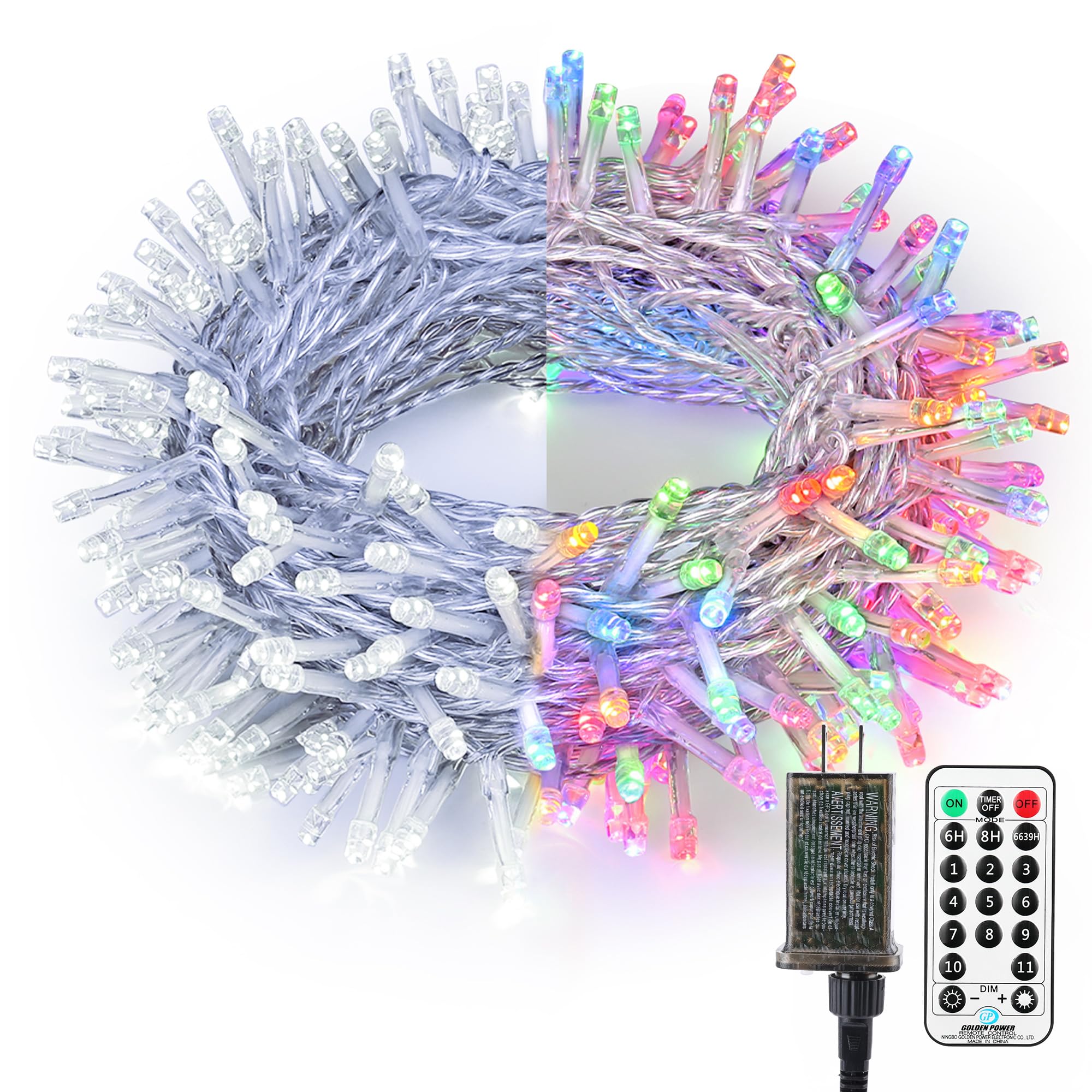 Brizled 65.67ft 200 LED Color Changing Christmas Lights with Remote - Cool White & Multicolor 11 Function Holiday String Lights for Indoor Outdoor Decor - Perfect for Christmas Tree, Party, Home, Wedding & Holiday Decorations