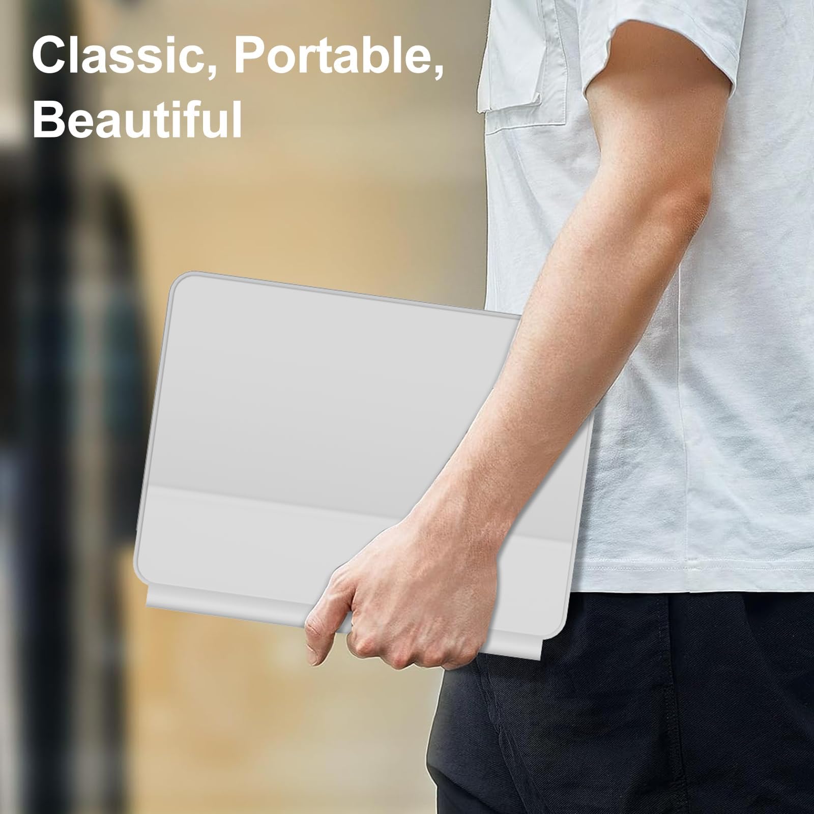 Magic Keyboard Case for iPad Air 13 (M3 2025/M2 2024) & iPad Pro 12.9 inch 6th/5th/4th/3rd Gen - Magnetic Rainbow Backlit Keyboard with Multi-Touch Trackpad, Floating Stand | Perfect for Work, Study & Creative Projects