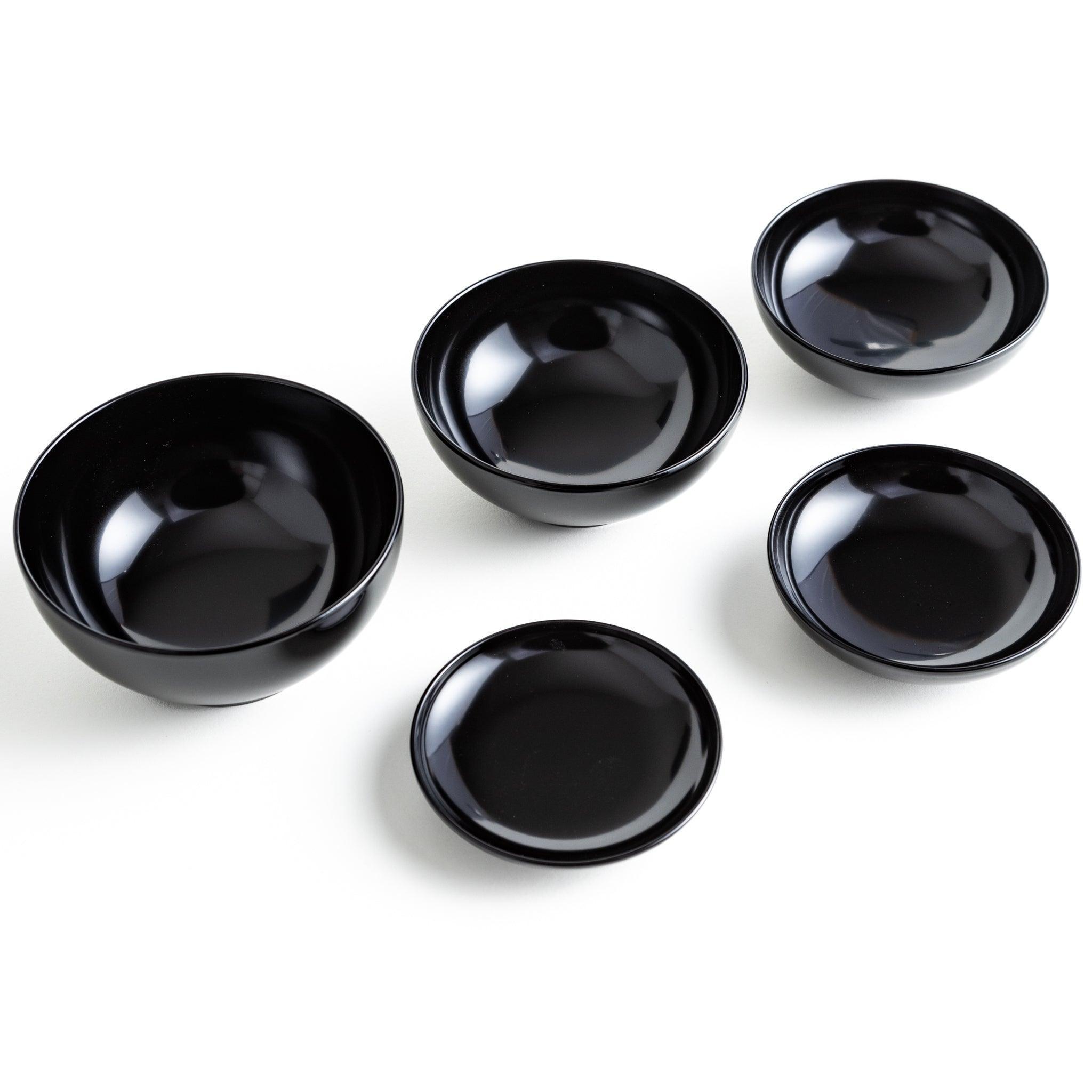 5-Piece Nested Oryoki Set - Traditional Japanese Zen Buddhist Meal Bowls for Mindful Eating, Meditation & Ceremonial Use
