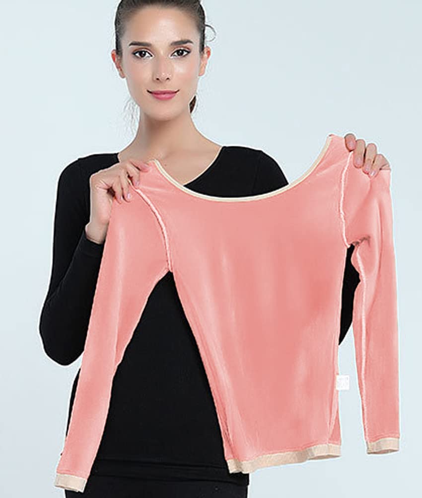 Atditama Women's Fleece Lined Thermal Shirt - Long Sleeve Scoop Neck Blouse for Cold Weather, Winter Layering & Outdoor Activities