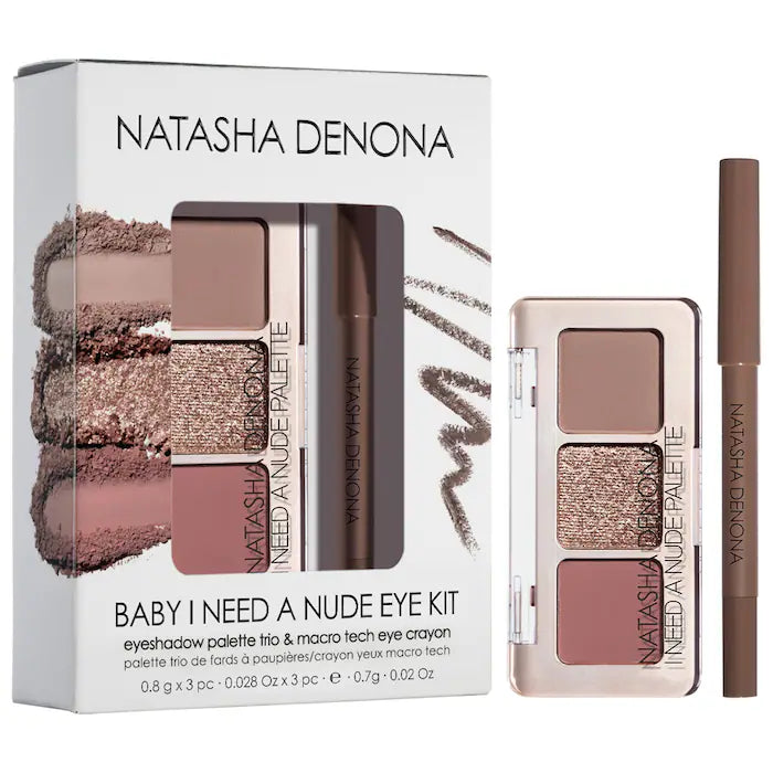 Natasha Denona Mini Nude Eyeshadow & Eyeliner Set - Natural Eye Makeup Palette for Everyday Wear, Perfect for Work, Date Night & Special Occasions