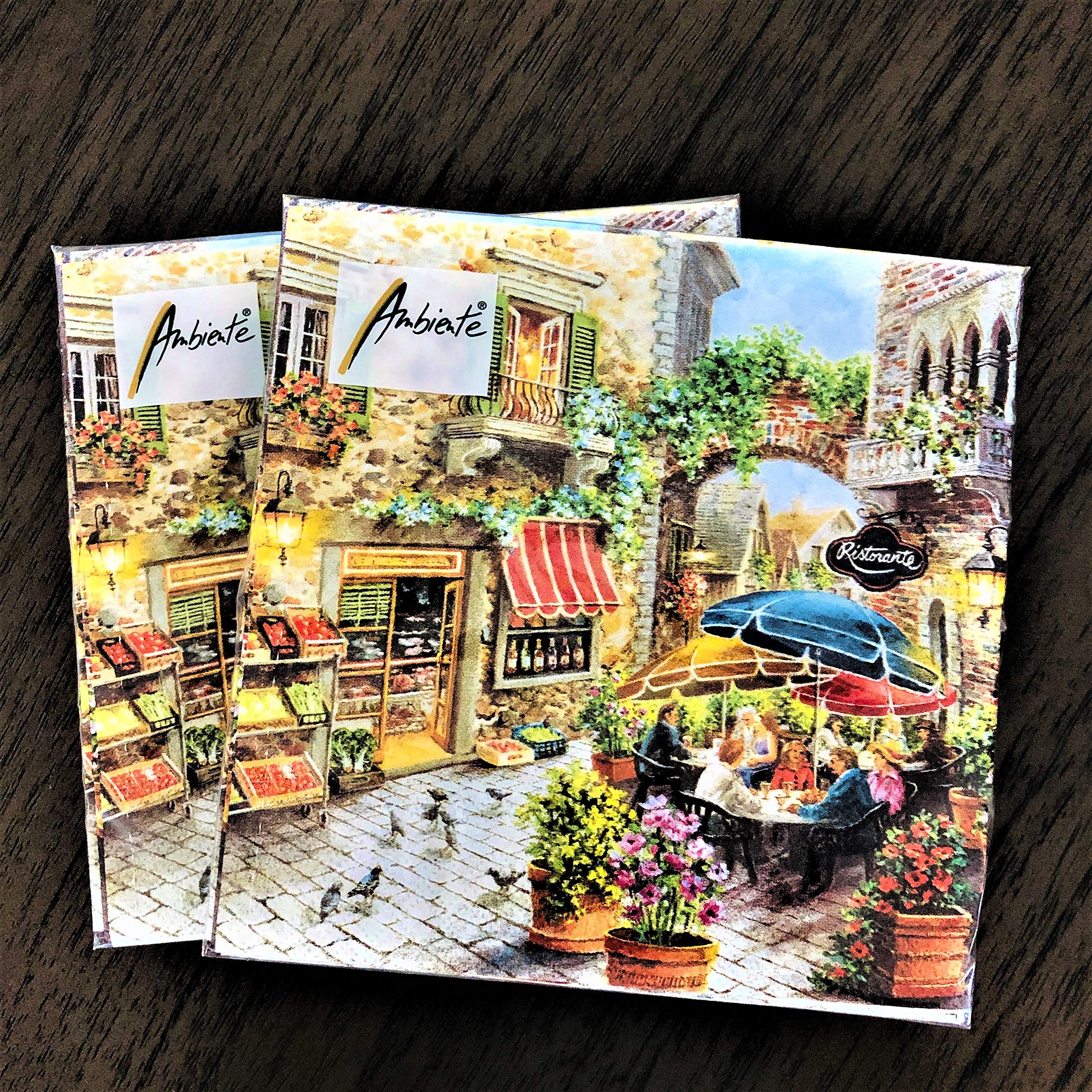 20-Count 13x13 Inch Coffee Themed Paper Napkins - Fall & Thanksgiving Decorative Bakery Napkins with Latte Decoupage Design for Parties, Dining, and Home Decor