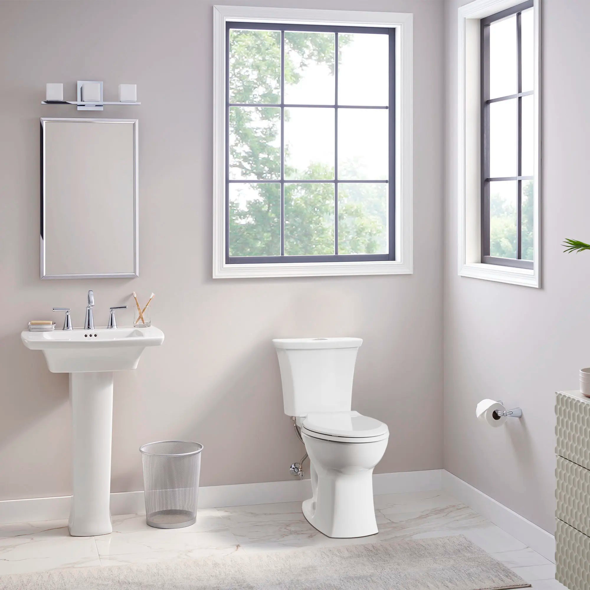 Edgemere® Dual Flush Elongated Toilet - 1.6 GPF/6.0 LPF & 1.1 GPF/4.2 LPF Water Saving, Chair Height Design with Seat & Wax Ring Included - Perfect for Modern Bathrooms & Eco-Friendly Homes
